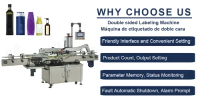 Etichettatrice per adesivi per bottiglie rotonde quadrate con condimento per insalata al burro e miele Etichettatrice automatica a doppio lato